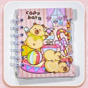 Mini Libreta Argollada con Separadores y Diseño de Capybara, 60 Hojas - Imagen 4