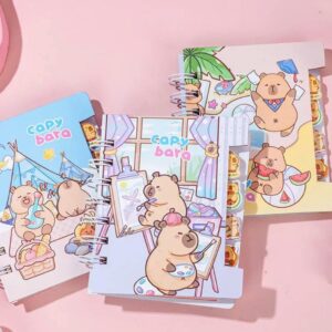 Mini Libreta Argollada con Separadores y Diseño de Capybara, 50 Hojas, 4 Modelos - Imagen 6