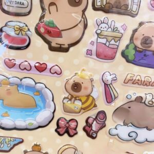 stickers kawaii de  2 pcs capybara