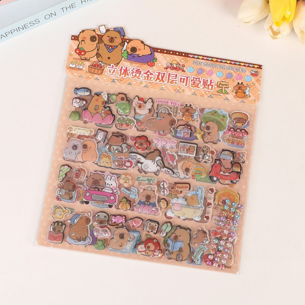 stickers kawaii de  2 pcs capybara
