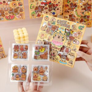 caja de stickers capybara adorable de 96 pcs - Imagen 4