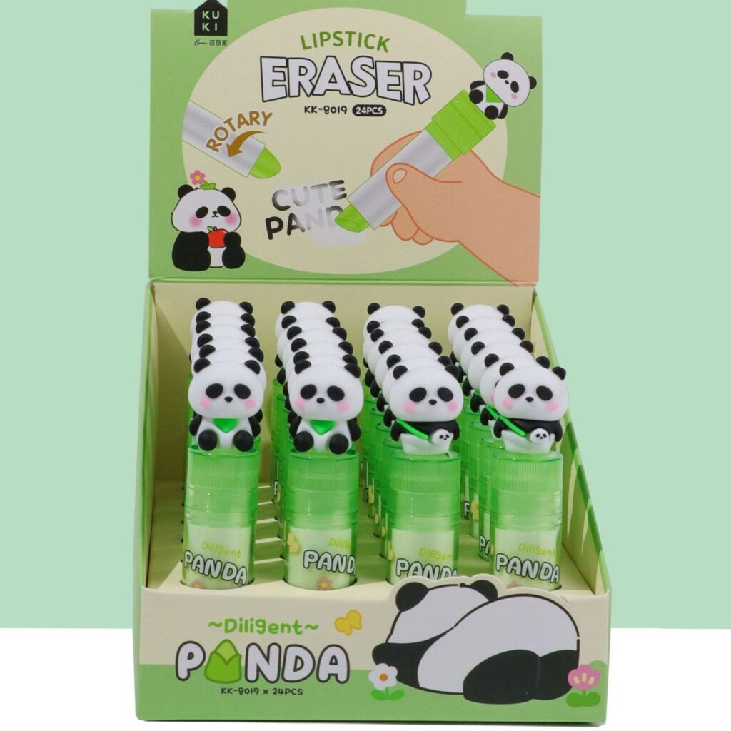 goma de borrar de panda 4 modelos de PVC