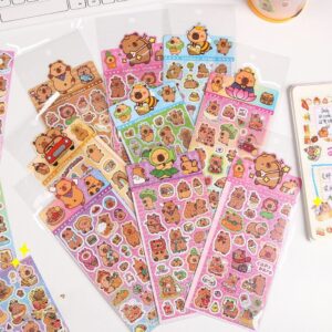 sticker capybara glitter 8 diseños - Imagen 1