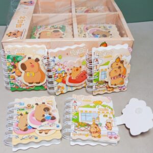 Mini Libreta Argollada con Broche y Diseño de Capybaras, 100 Hojas en Blanco, 4 Modelos - Imagen 3