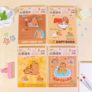 Libreta de Pintar con Argolla de Capybara, 21 Hojas en Blanco