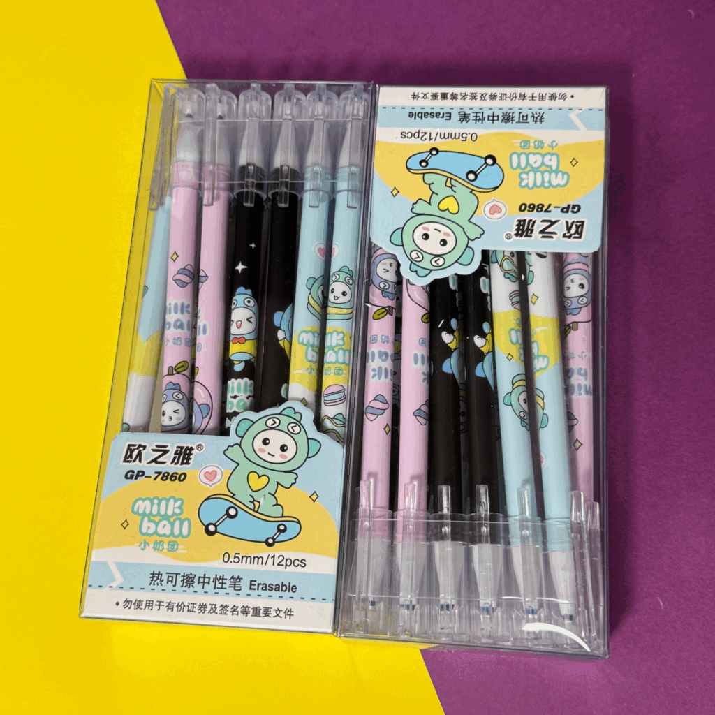 Set de Lápices Borrables muñecos 12 pcs 3 modelos