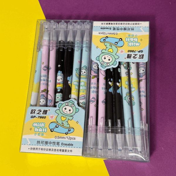 Set de Lápices Borrables muñecos 12 pcs 3 modelos