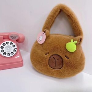 Cartera de Felpa Capybara con Adornos de Frutas - Imagen 3