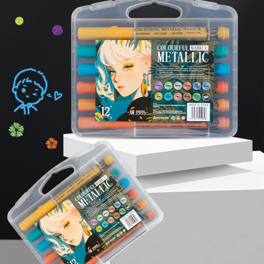 Set de 12 Marcadores Glitter