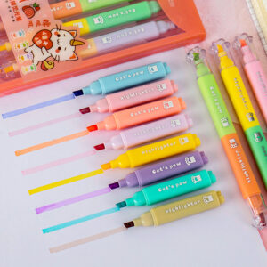 Set de 4 Destacadores Bicolor de Doble Punta  Pata de Gato - Imagen 2