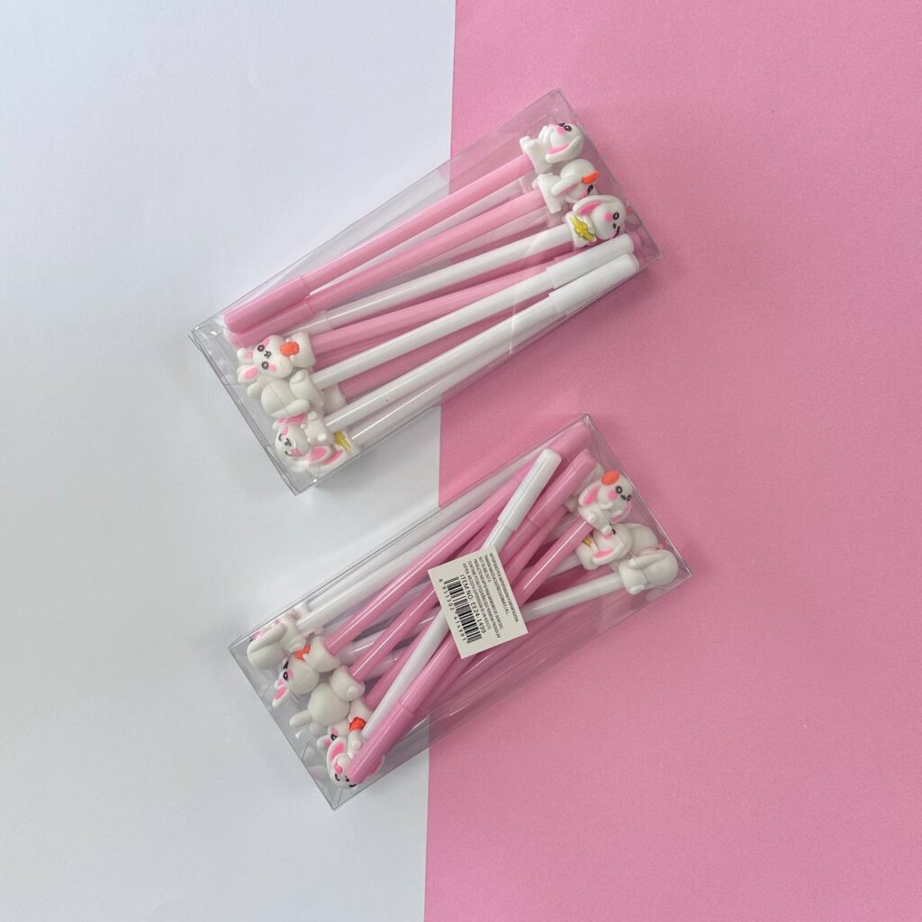 Docena de Lápices Diseño Conejo con Orejitas Blancas