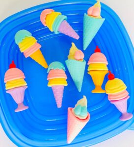Set de Gomas Helados Pastel 3PCS | Diseño Kawaii