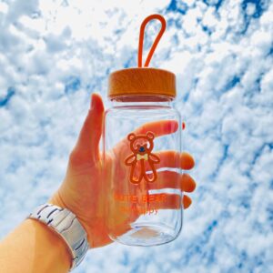 Botella de Vidrio de Osito Kawaii 4 Modelos - Imagen 4