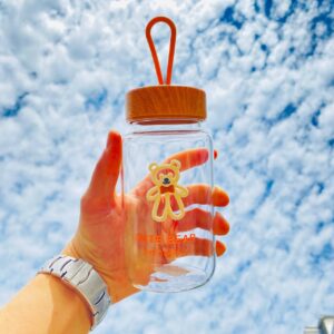 Botella de Vidrio de Osito Kawaii 4 Modelos - Imagen 5