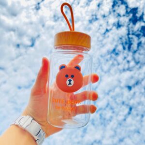 Botella de Vidrio de Osito Kawaii 4 Modelos - Imagen 6