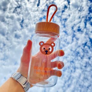 Botella de Vidrio de Osito Kawaii 4 Modelos - Imagen 3