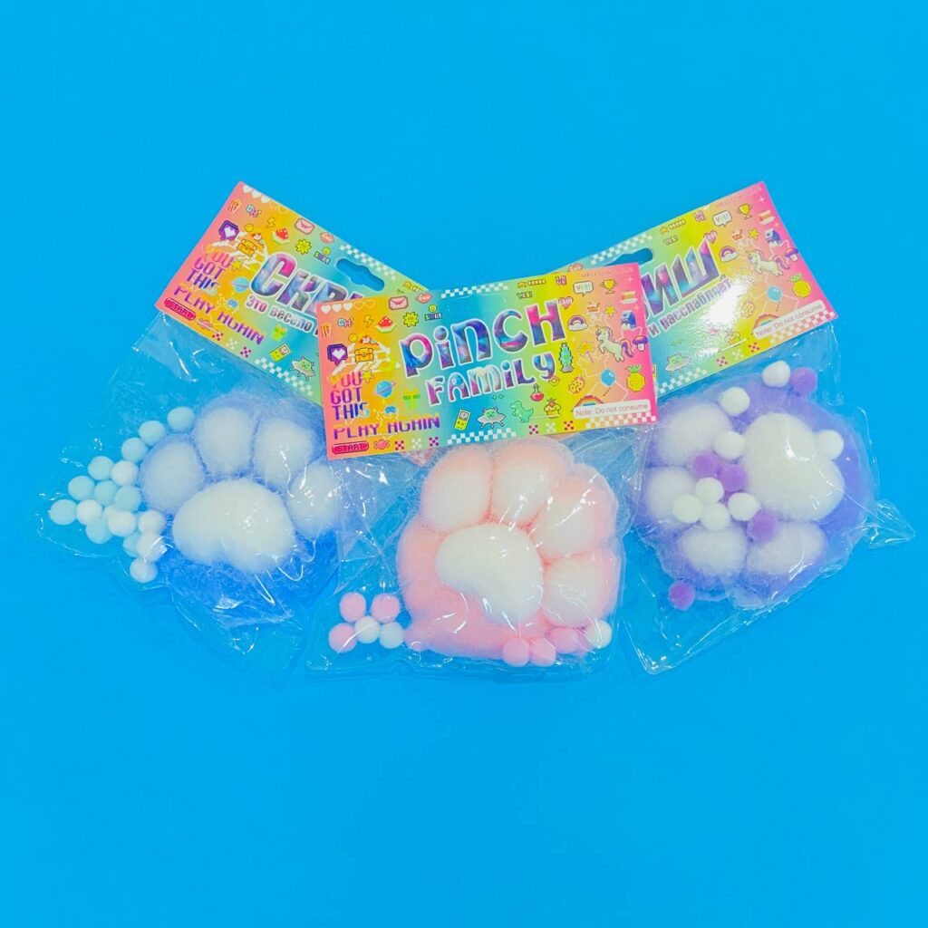 Juguete Antiestrés Patita de Gato Suave y Divertido 3 colores grandes