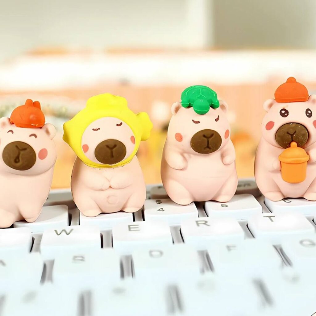 Mini Goma de borrar Capybara Kawaii 3 Modelos