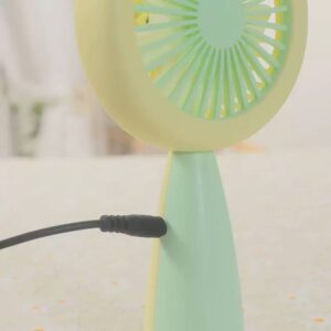 Ventilador con luz kawaii Recargable 4 Colores - Imagen 3