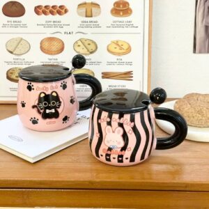 Taza de Cerámica Gatito Pink Black