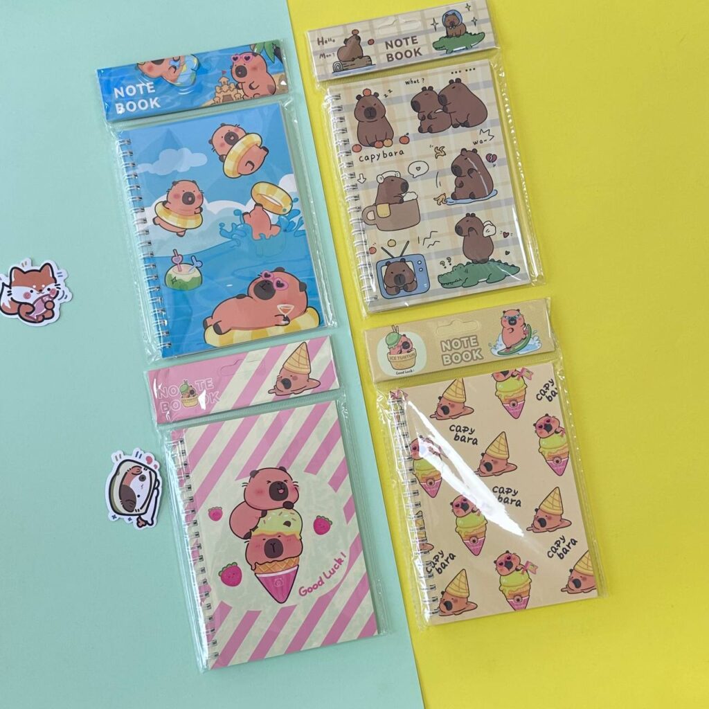 Libreta Mediana Capybara Colorida 4 Modelos