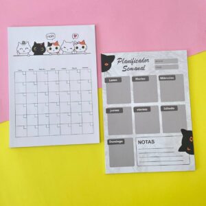 Planner de Hojas Gatito | 3 Modelos y Colores Surtidos