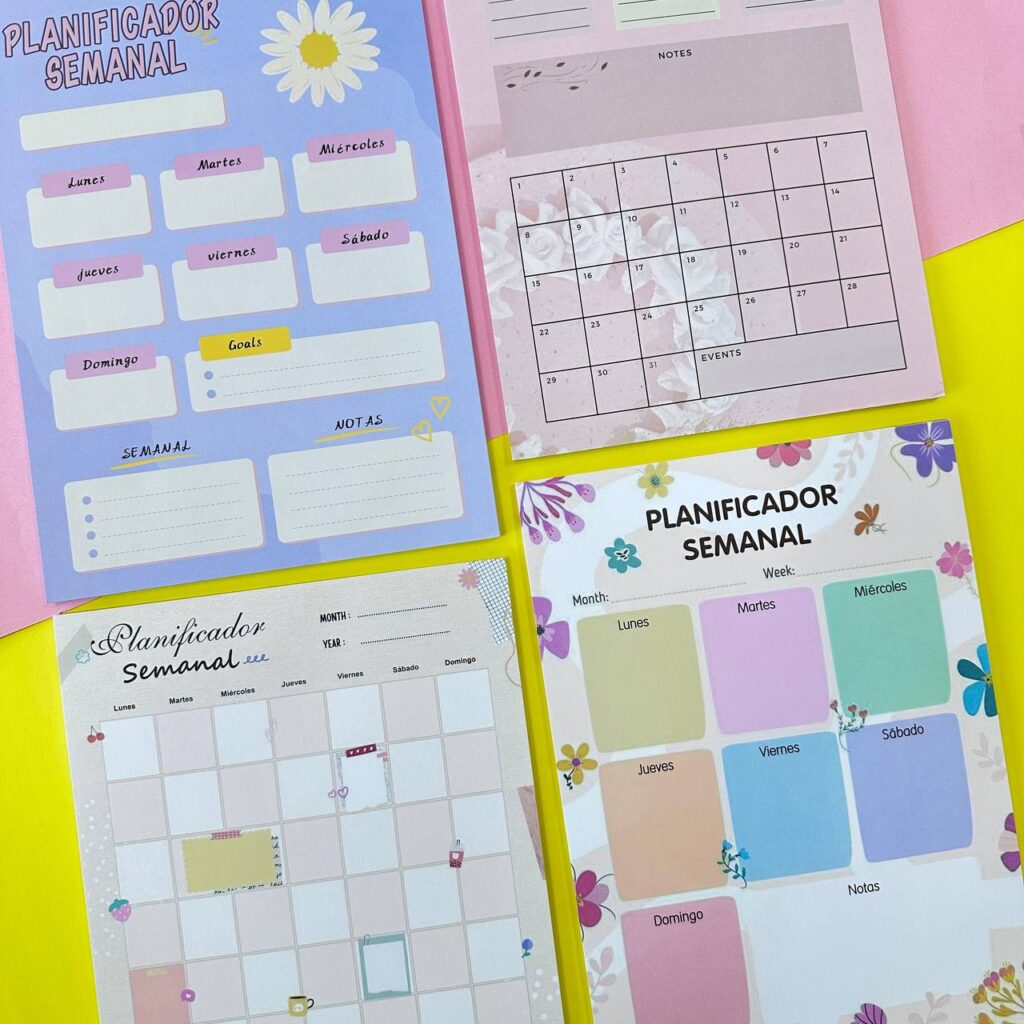 planner de  hojas coloridas
