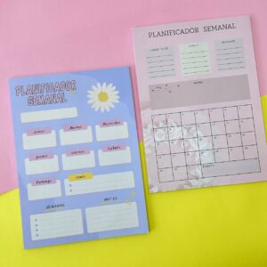 planner de  hojas coloridas