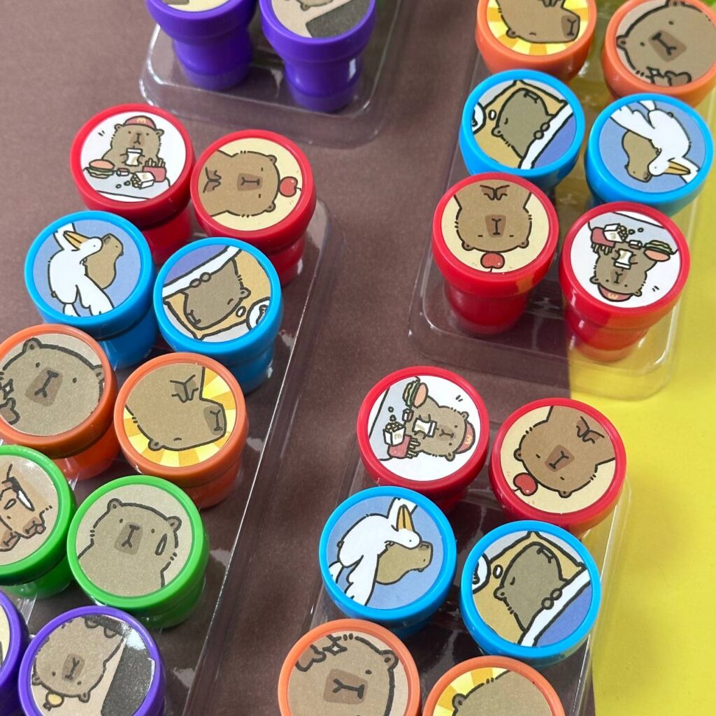 Timbre Capybara Kawaii 10 Modelos para Decorar
