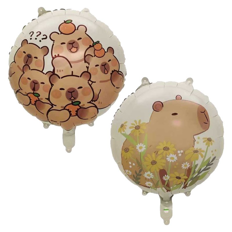 Globo Redondo Capybara 🎈🧡 2 Globo Redondo Capybara 🎈🧡 - Imagen 2