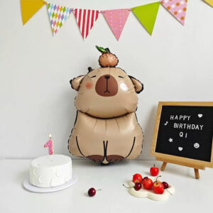 Globo Capybara Mandarina decoración kawaii - Imagen 4