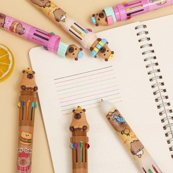 Lápiz de 10 Colores Capybara Flotador 🖊️🌊🐹 - Imagen 2