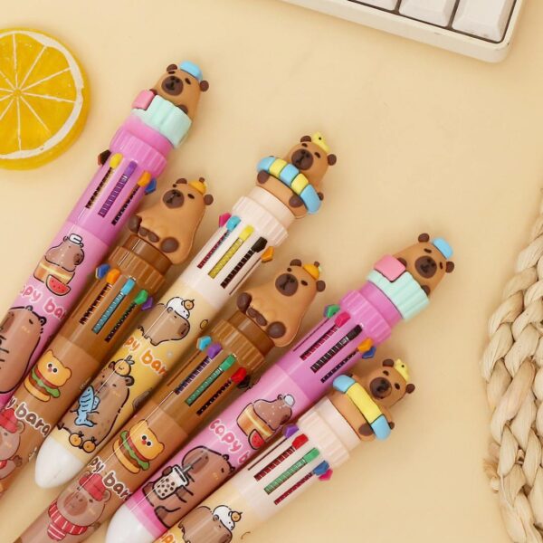Lápiz de 10 Colores Capybara Flotador 🖊️🌊🐹 - Imagen 3