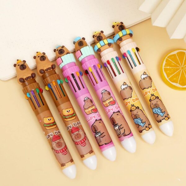 Lápiz de 10 Colores Capybara Flotador 🖊️🌊🐹 - Imagen 4