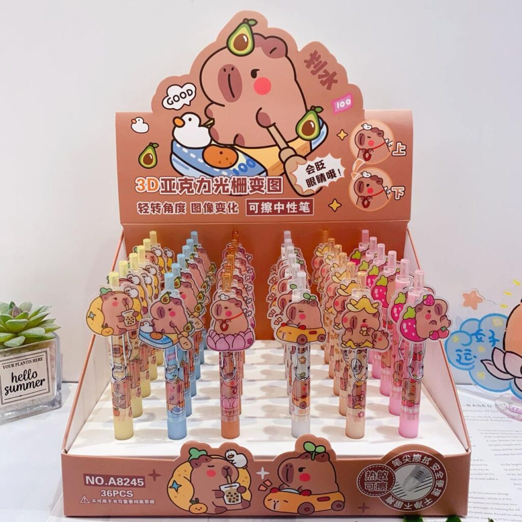 Lápiz Borrable de capybara 6 Colores kawaii