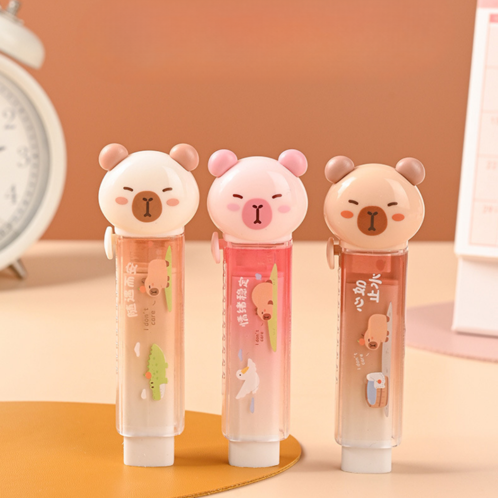 Goma Retráctil Transparente Capybara ✨🐹