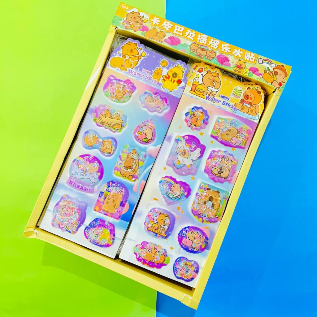 Tira de Stickers Capybara con Relieve | 6 Modelos Surtidos