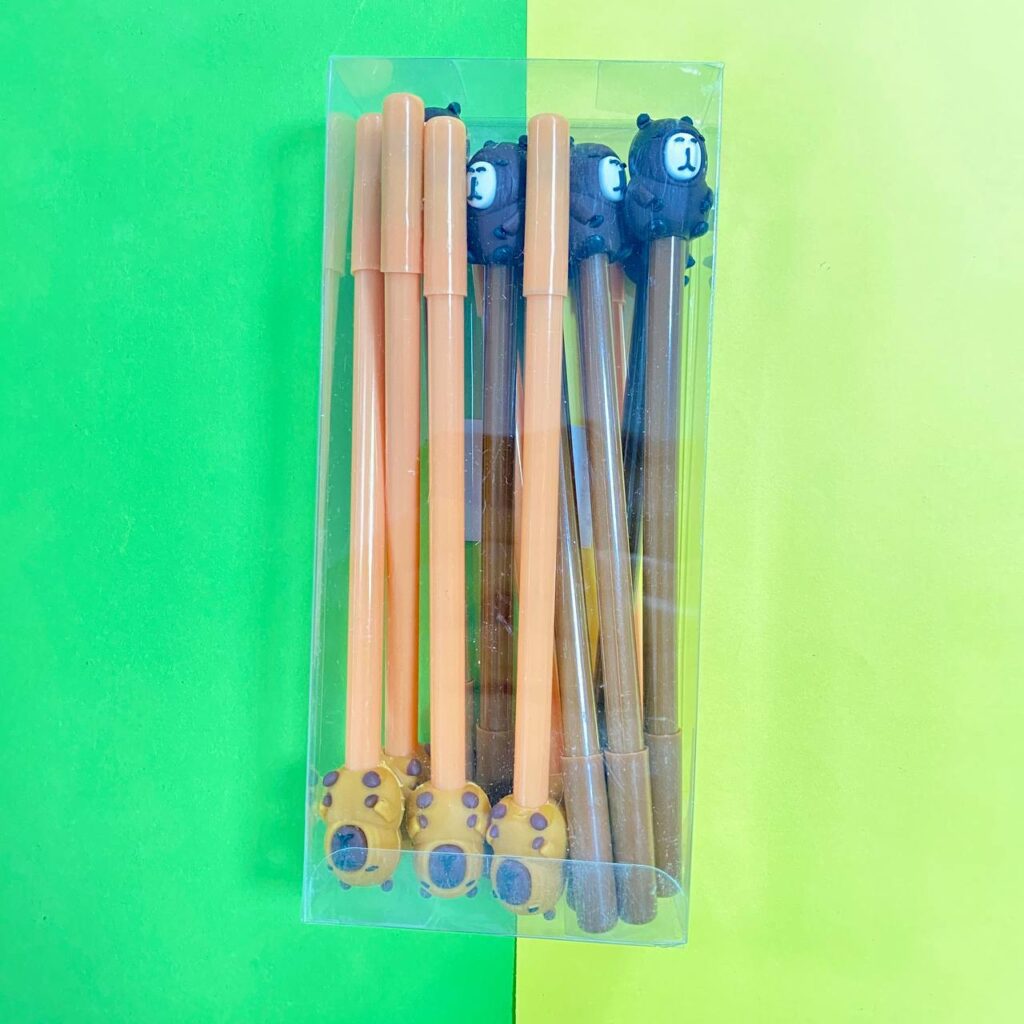 Docena de lapices tinta gel capybara kawaii