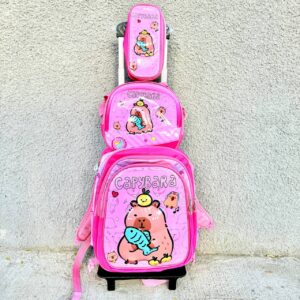 Mochila 3 pcs de Capybara con Ruedas | Diseño Práctico y Adorable