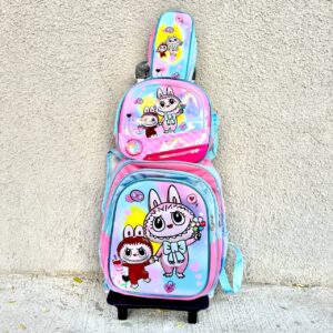 Mochila 3 pcs de LABUBU con Ruedas | Diseño Práctico y Adorable