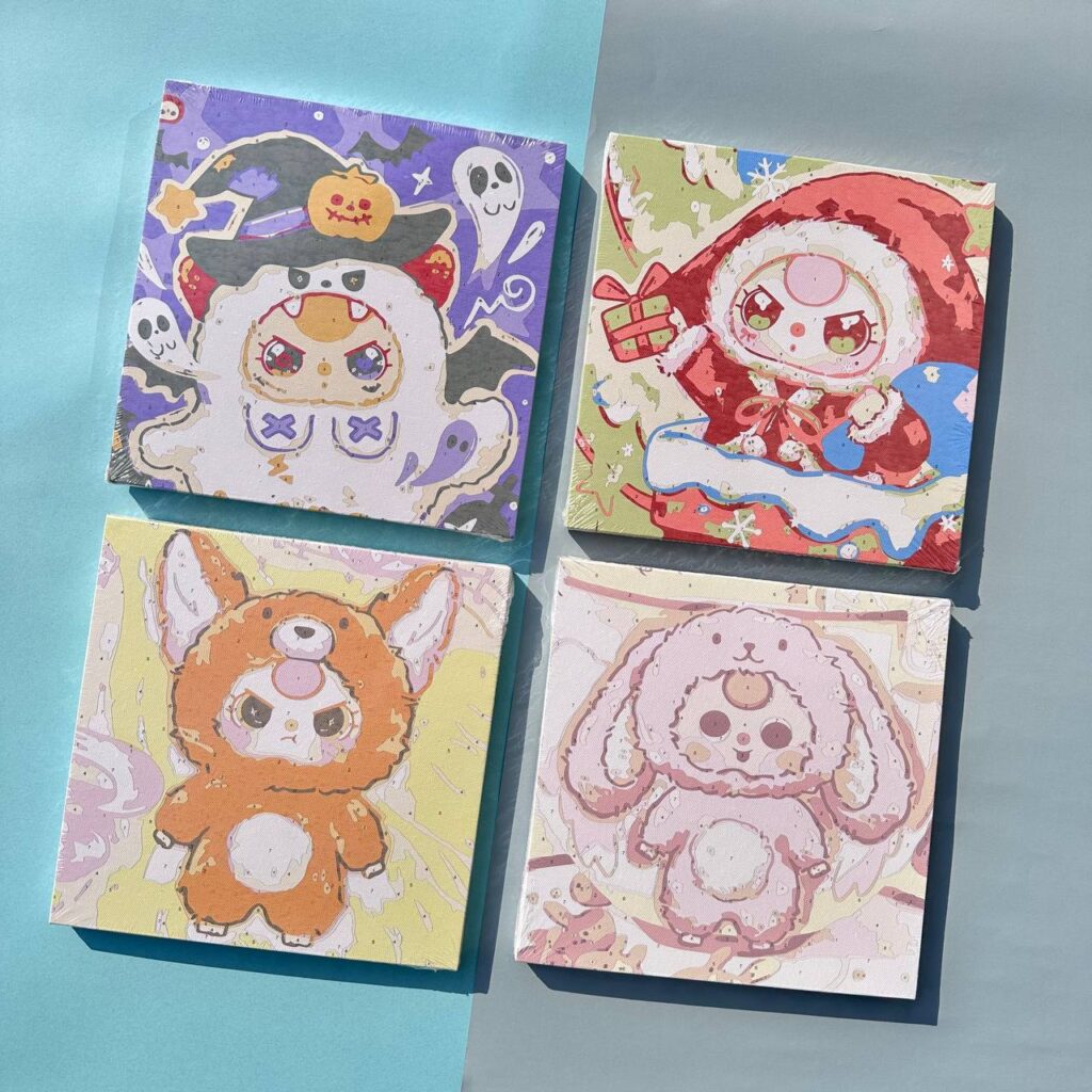 🖼️ Pintura al Óleo Baby Three 🐻✨