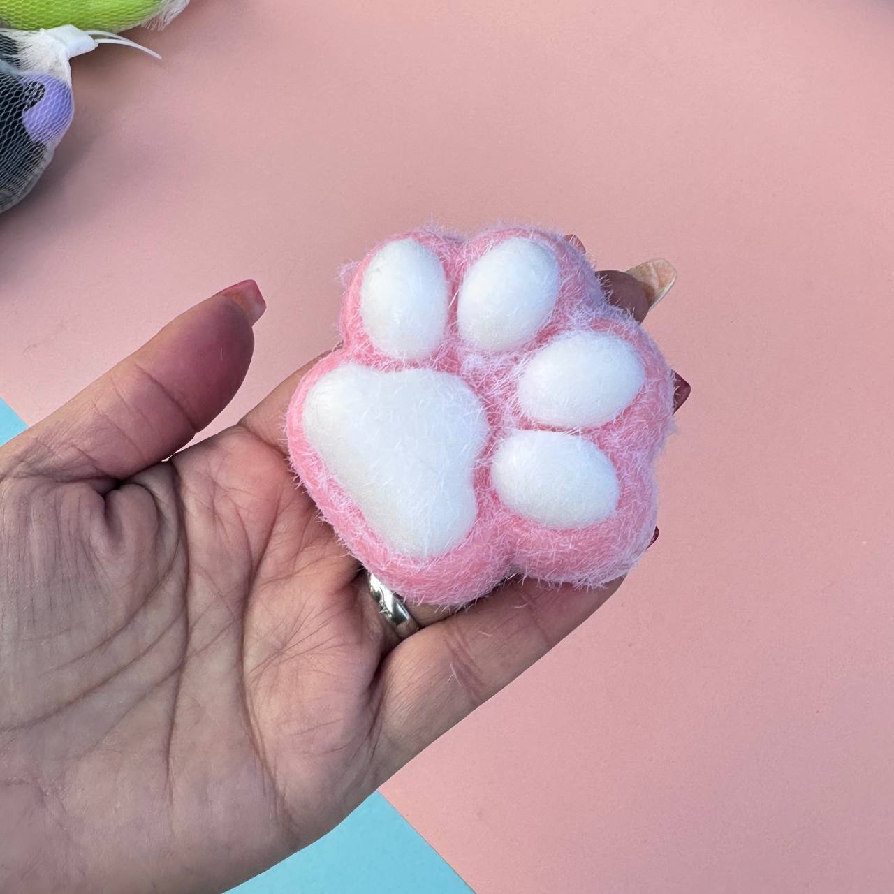 🧸 Squishy Patita de Gato Pastel 🎀