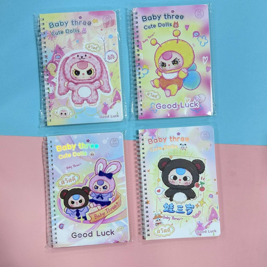 📒 Libreta Colorida con Espiral Baby Three 🐻✨