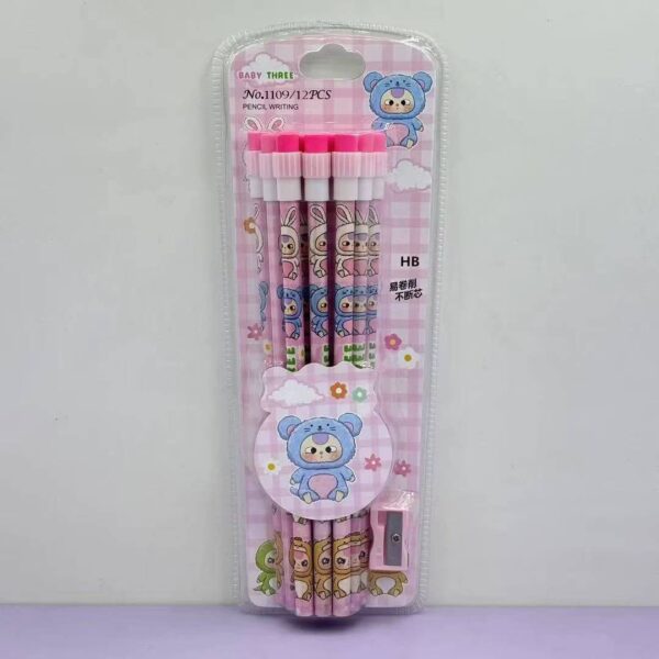 ✏️ Set de Lápices de Grafito 12PCS Baby Three 🐻✨