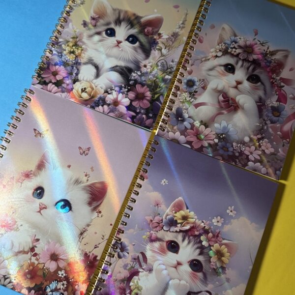 Libreta Holográfica Gatito | A5 | 4 Colores Surtidos 😺✨ - Imagen 2