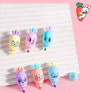 Mini Destacadores Zanahoria | Set de 6 Colores Surtidos 🥕✨