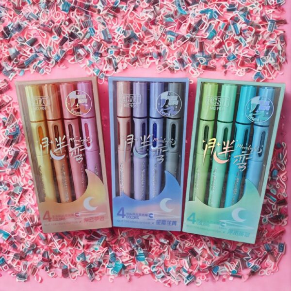 Set de 4 Destacadores Punta Pincel 🎨✨