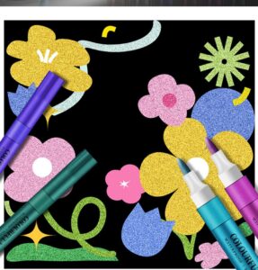 ✨🖊️ Set de 12 Marcadores Glitter Metalizado  🌈💫