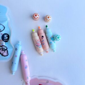 Mini Destacadores Cerdito | Set de 5 Colores Surtidos 🐷✨