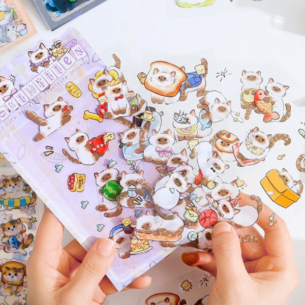 🐱 Set de 4 Stickers Gatito – ¡Ternura en cada detalle! ✨ - Imagen 3